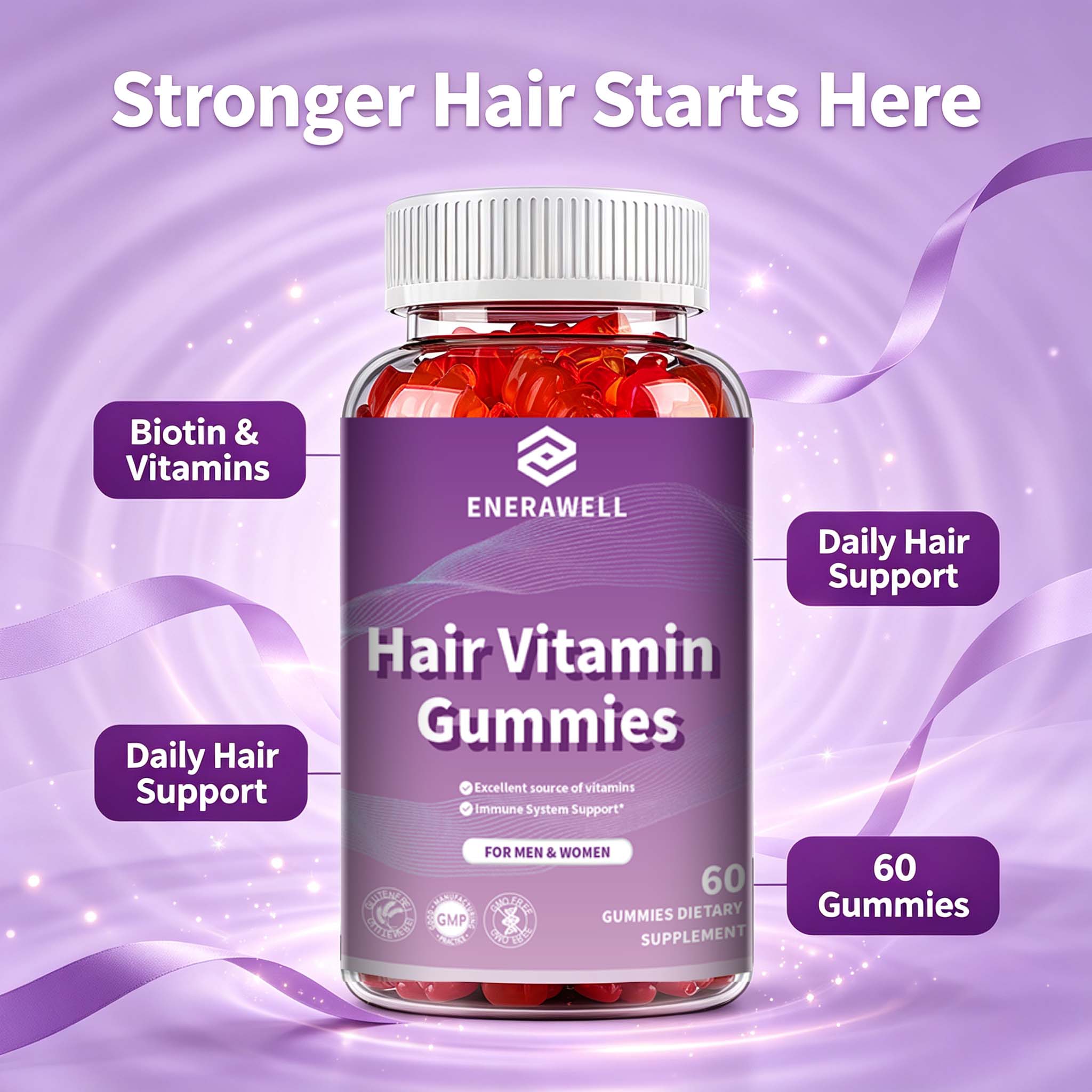 Multivitamin Gummy Adult - Gomas de Biotina 5000 Mcg para